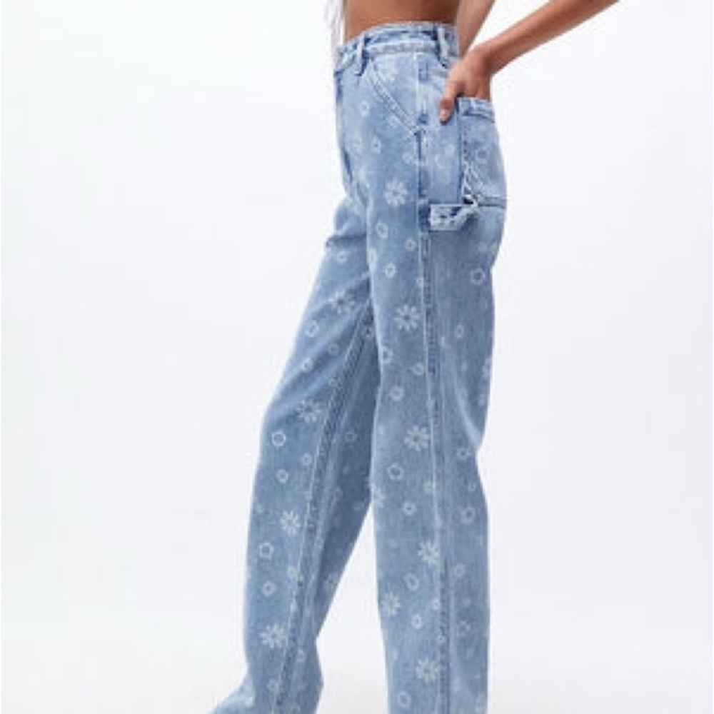 NWT SOLD OUT PacSun tonal Boyfriend Carpenter Pants jeans size 26 - Picture 2 of 8